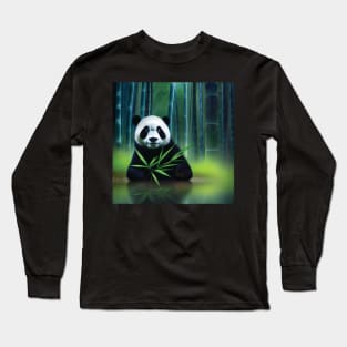 Panda in a Bamboo Forest Long Sleeve T-Shirt